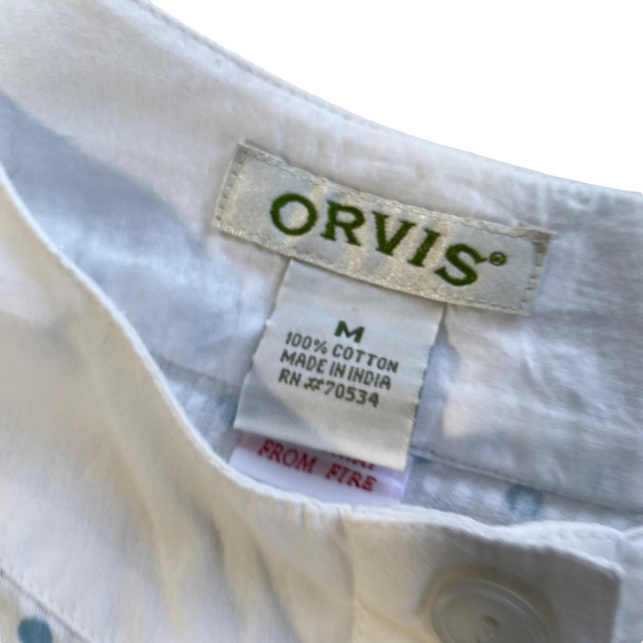 Orvis 100% Cotton Sleeveless Dress in White & Blue Small Polka Dots Size Medium - Picture 10 of 10